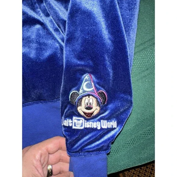 Disney Parks Fantasia Sorcerer Mickey Stars Moons Velour Hoodie Jacket Sz Medium - Picture 2 of 4